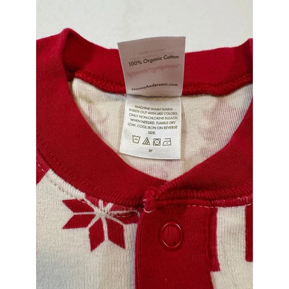 NWOT Hanna Andersson Dear Deer Holiday Long John with snaps. Size 110 CM / US 5